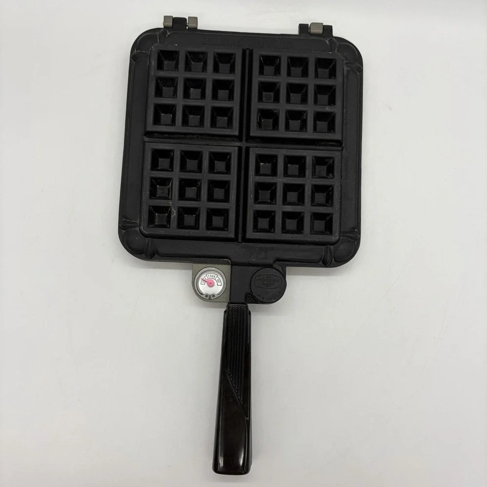 VTG Nordic Ware Belgian Waffler Waffle Maker Stove Top Camping Temp Gauge USA